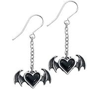 Alchemy Gothic BlackSoul Ohrringe Silberfarben Hartzinn Fledermausflügel