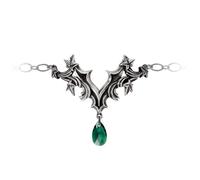 Alchemy Gothic Churchyard Armband mit Efeu-Design und Grünem Kristall