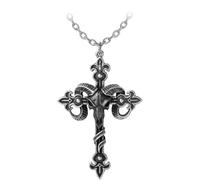 Alchemy Gothic Cross of Baphomet Unisex Halskette silberfarben Hartzinn Gothic