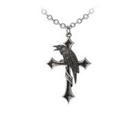 Alchemy Gothic Crux Corvis Pendant Halskette silberfarben