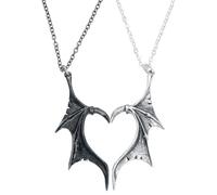 Alchemy Gothic Demon Wings Sweetheart Halskette - schwarz silberfarben Onesize