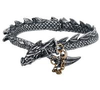 Alchemy Gothic Dragons Lure Männer Armband silberfarben Hartzinn Drachen, Gothic, Rockwear