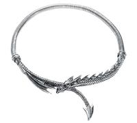 Alchemy Gothic Dragons Lure Necklace Halskette silberfarben