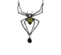 Alchemy Gothic Emerald Venom Crystal Spider Necklace