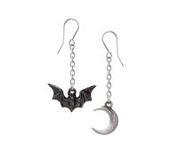 Alchemy Gothic Ohrhänger Lunatious – schwarz-silberfarben – Paar
