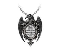 Alchemy Gothic Quoth the Raven Pendant Frauen Halskette schwarz/silberfarben Hartzinn Gothic