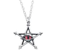 Alchemy Gothic Red Curse Pendant Frauen Halskette silberfarben Hartzinn Gothic