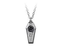 Alchemy Gothic RIP Rose Halskette silberfarben