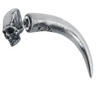 Alchemy Gothic Tomb Skull Horn Ohrstecker - silberfarben Onesize