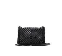 ALDO Damen Greenwald Umhängetasche, Schwarz glänzend