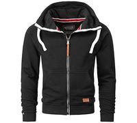 ALESSANDRO SALVARINI Herren Sweatjacke Kapuzenpullover Jacke Kapuze Hoodie Sweater AS192 [AS-192-Schwarz-Gr.M]