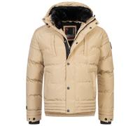 Winterjacke ALESSANDRO SALVARINI "ASFabiano" Gr. L, beige Herren Jacken Übergangsjacken mit warmem Teddyfell und abnehmbarer Kapuze (13023637-L)