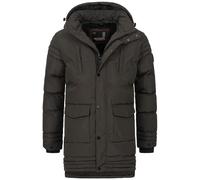 Winterjacke ALESSANDRO SALVARINI "ASVenico", Herren, Gr. M, grau (dunkelgrau), Obermaterial: 100% Polyester; Futter: 100% Polyester; Fellimitat: 100% Polyester, Jacken Winterjacke, mit Teddyfelleinsat