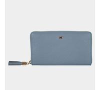 ALESSIA Reißverschluss-Geldbörse 18 Kartenfächer blau Damen - Leder