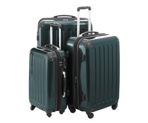Alex - 3er Koffer-Set Hartschale Waldgrün glänzend, TSA, (55cm, 65cm & 75cm), 235 Liter Waldgruen