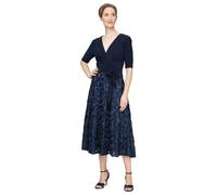 Alex Damen Tee-langes Kleid aus Jersey und Rosette (Zierlich und Normal) Kleid für besondere Anlässe
