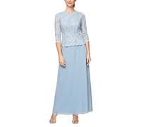 Alex Evenings Damen 3/4-ärmel, Stretch-Spitze, Mieder, Einteilig, für die Brautmutter Brautmutterkleid, Himmel, 44