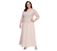 Alex Evenings Damen 3/4-ärmel, Stretch-Spitze, Mieder, Einteilig, für die Brautmutter Brautmutterkleid, Rosa-Shell Pink, 40