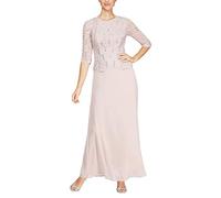 Alex Evenings Damen 3/4-ärmel, Stretch-Spitze, Mieder, Einteilig, für die Brautmutter Brautmutterkleid, Rosa-Shell Pink, 46