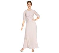 Alex Evenings Damen 3/4-ärmel, Stretch-Spitze, Mieder, Einteilig, für die Brautmutter Kleid für besondere Anlässe, Rosa-Shell Pink, 42