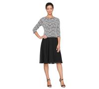 Alex Evenings Damen 3/4-ärmel, Stretch-Spitze, Mieder, Einteilig, für die Brautmutter Kleid für besondere Anlässe, Schwarz/Weiß, 42 Zierlich