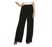 Alex Evenings Damen Geradem Bein für die Mutter der Braut, Elegantes Party-Outfit (Zierliche und Normale Größen) Klassische Hose, Schwarzes Chiffon-Overlay, Small