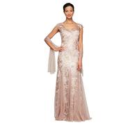 Alex Evenings Damen Langes Brautmutter mit Godet-Detail (Zierliche und Normale Größen) Kleid fr besondere Anlsse, Rose Gold, 38 (2er Pack)