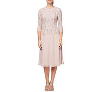 Alex Evenings Damen Tee-länge Besticktes Mieder Mutter der Braut, Hochzeitsgäste Kleid fr besondere Anlsse, Rosa-Shell Pink, 42