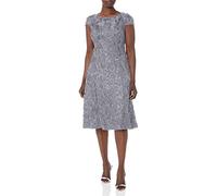 Alex Evenings Damen Tee-langes Brautmutter mit Rosetten-Spitzendetail (Zierliche und Normale Größen) Kleid für besondere Anlässe, Dove, 44