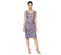Alex Evenings Knielanges Cocktailkleid für Damen, V-Ausschnitt, für die Brautmutter (zierliche und Normale Größen), ICY Orchidee, 40