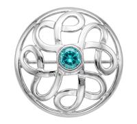 Alexander Castle 925 Sterling Silber Keltische Brosche für Frauen - Damen Brosche Pin mit blauem Cubic Zirkonia & Schmuck Geschenk Box - 28mm