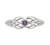 Alexander Castle 925 Sterling Silber Keltische Brosche für Frauen - Damen Brosche Pin mit lila Cubic Zirkonia & Schmuck Geschenk Box - 34mm