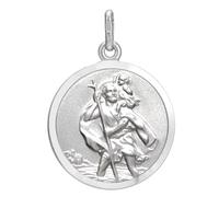 Alexander Castle Anhänger aus 925er-Sterlingsilber, Heiliger Christophorus, 18 mm, religiöser Charm, mit Schmuck-Geschenk-Box, nur Anhänger