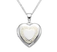 Alexander Castle Herz 925 Sterling Silber Kette mit Foto Medaillon für Damen Mädchen Kinder - 17mm x 17mm - 18" Sterlingsilber Foto Kette & Schmuck Geschenk-Box