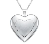 Alexander Castle Herz 925 Sterling Silber Kette mit Foto Medaillon für Damen Mädchen Kinder - 20mm x 20mm - 18" Sterlingsilber Foto Kette & Schmuck Geschenk-Box