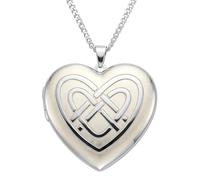 Alexander Castle Keltisches Herz 925 Sterling Silber Kette mit Foto Medaillon für Damen Mädchen Kinder - 20mm x 20mm - 18" Sterlingsilber Foto Kette & Schmuck Geschenk-Box