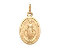 Alexander Castle Klein Solide 9ct 375 Gold Wundertätige Medaille Katholische Anhänger für Kinder - 14mm x 11mm Wundertätige Medaille Halskette ANHÄNGER NUR mit Schmuck Geschenk-Box