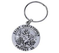 Alexander Castle Reversibel Solide 925 Sterlingsilber Heiliger Christophorus Schlüsselanhänger für Herren - 28mm Autoschlüsselanhänger Schlüsselanhänger mit Schmuck Geschenkbox