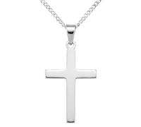 Alexander Castle Schlicht Solide 925 Sterling Silber Kreuz Kette für Damen - Silber Kreuz Kette Anhänger mit 18" Sterling Silber Kette & Schmuck Geschenk-Box - 20mm x 13mm