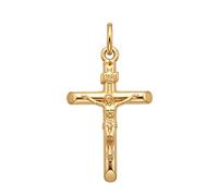 Alexander Castle Solide 9ct 375 Gold Kruzifix Halskette Anhänger für Frauen - 26mm x 18mm - Kreuz Charme mit Schmuck Geschenk-Box - NUR ANHÄNGERSCHMUCK