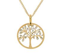 Alexander Castle Yggdrasil Crann Bethadh Halskette mit Lebensbaum-Anhänger aus 9 Karat Gold, mit 45,7 cm langer Goldkette und Schmuck-Geschenkbox, 15 mm