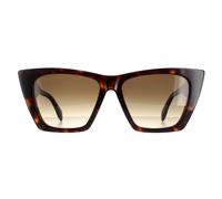 Alexander McQueen Cat Eye Womens Dark Havana Braun Gradient AM0299S Einheitsgröße