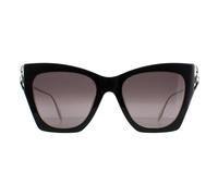 Alexander McQueen Cat Eye Womens Schwarz Silber Grau Gradient AM0375S Einheitsgröße