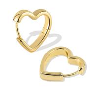 ALEXCRAFT 14K Vergoldet Silber 925 Post Creolen Kleine Huggie Herz Ohrringe | Silber 925 Ohrringe Creolen Kleine Schlaf Knorpel Huggie Kreolen Herz Stern Blume Geometrische Ohrringe Damen Herren Mädchen