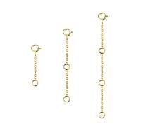 ALEXCRAFT 3-teiliges Gold Kettenverlängerungsset, 14 Karat vergoldet, für Damen und Herren, Halskette, Armband, Fußkette, 1-3 Zoll, Hypoallergen, Blei- und Nickel-frei