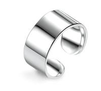 ALEXCRAFT Chunky Ring Silber 925 Damen Herren Offene Verstellbare Geschenke für Frauen Freundin Mama Mädchen Valentinstag 10mm