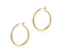 ALEXCRAFT Creolen Große 14K Gold Ohrringe - Hypoallergen Goldene Hoop Earrings (30 mm)
