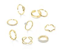 ALEXCRAFT Stapelbar Ringe Damen Edelstahl Mehrlagige Layer Stapelbar Ringe