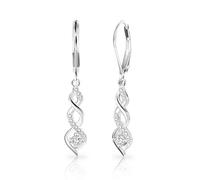 ALEXCRAFT Zirkonia Ohrringe Silber 925 Hängend Geschenk für Damen Frauen | Ohrringe Hängend Lange Blitz CZ Zirkon Strass Stein Twist Unendlichkeits Herz Wassertropfen Ohrhänger Creolen mit Anhänger