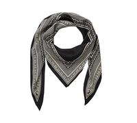 Alexis Leroy Seidenschal 87x130cm Eleganter Druck Dreieckstuch Schwarz